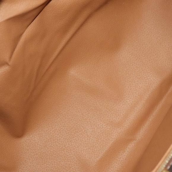 CELINE Macadam Canvas Boston Bag PVC Leather Brown Gold Auth 99360 - Picture 10 of 16